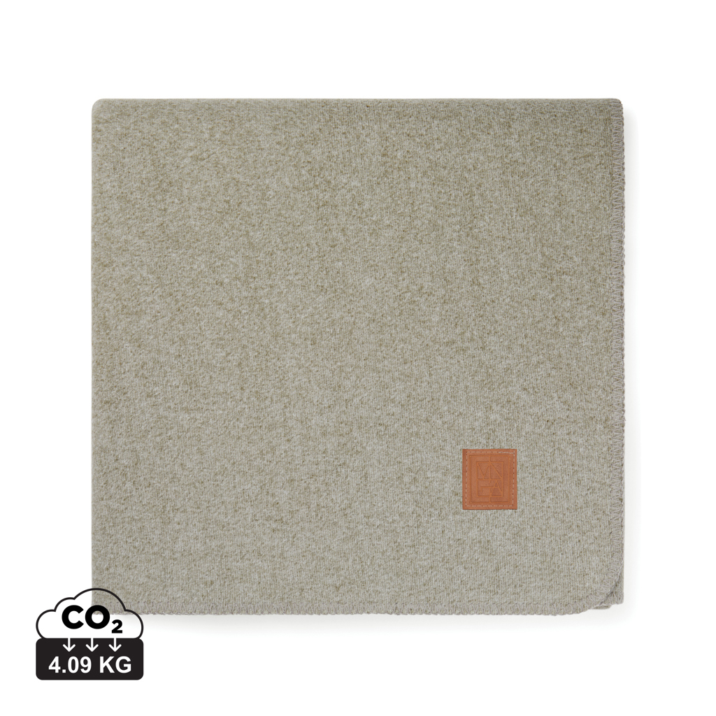 Couverture 130x170cm rPET à personnaliser Moulton VINGA vert et timber wolf
